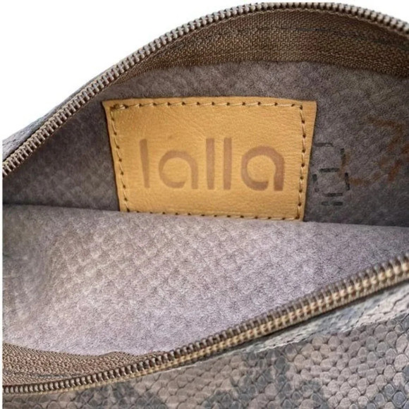 Lalla Marrakech Snake Print Leather Clutch Bag - Picture 3 of 4